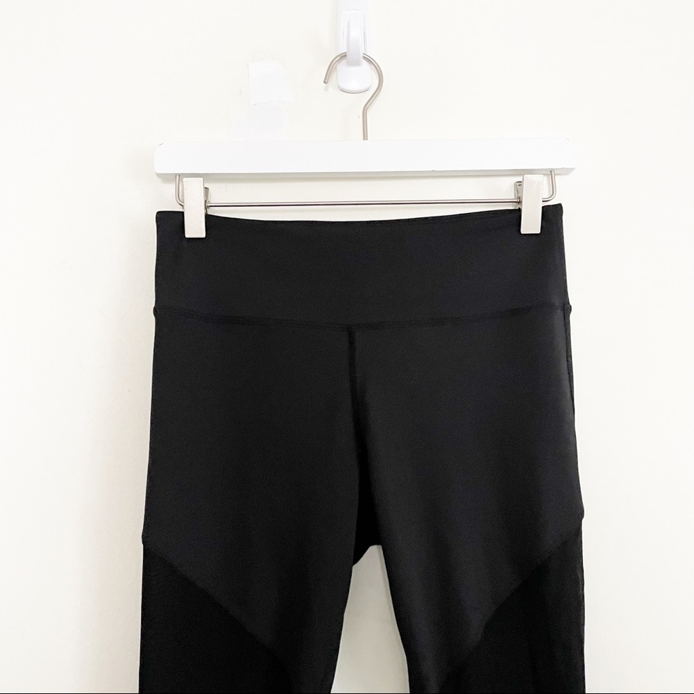 Feed Me Fight Me FMFM Black Green Mesh Color Block Leggings Size Small CrossFit - Picture 3 of 8